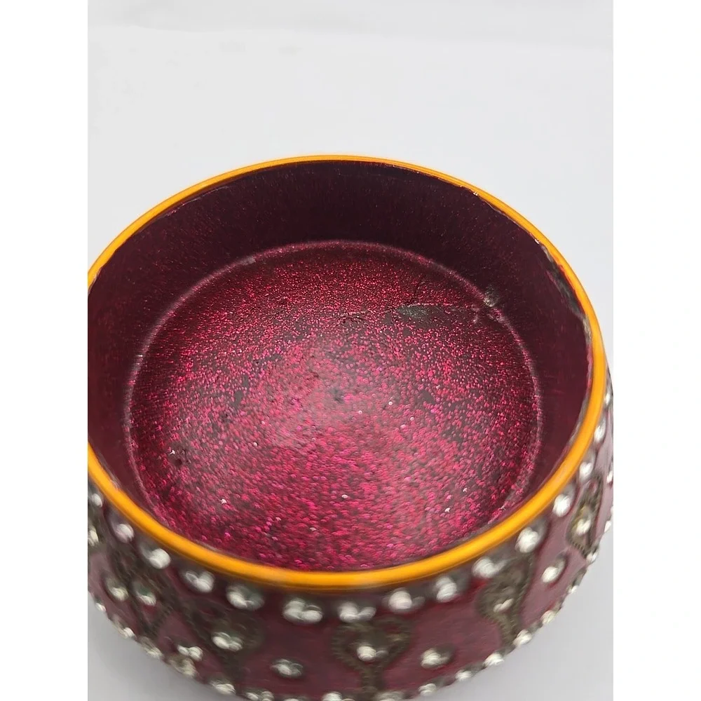 TRADITIONAL Bollywood‎ Style Rhinestone Enamel Wire Trinket Box India Design ~3